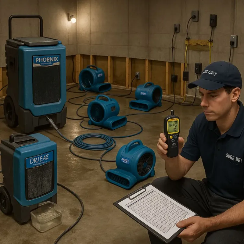 Structural Drying and Dehumidification process in Palmyra, NJ